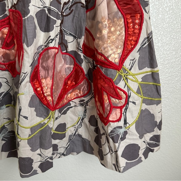 Anthropologie Floreat Skirt Sz 0 Embroidery Floral - Picture 3 of 16